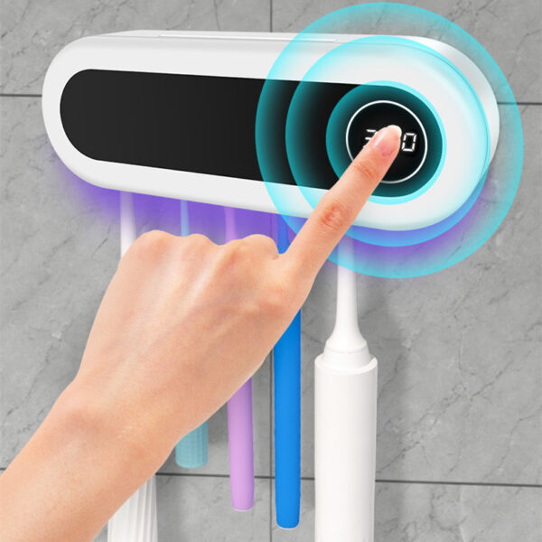 Wall Mounted Toothbrush Holder Smart Toothbrush UV Sterilizer Holder Toothpaste Dispenser Squeezer For Bathroom Accessories - Image 2